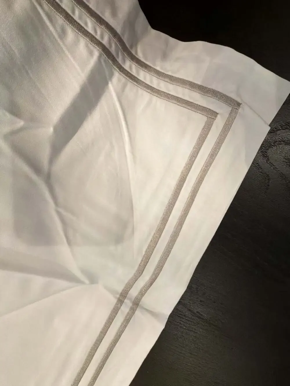 Quince Organic Crisp Percale Embellished King / Cal. King Duvet Cover Sham Set
